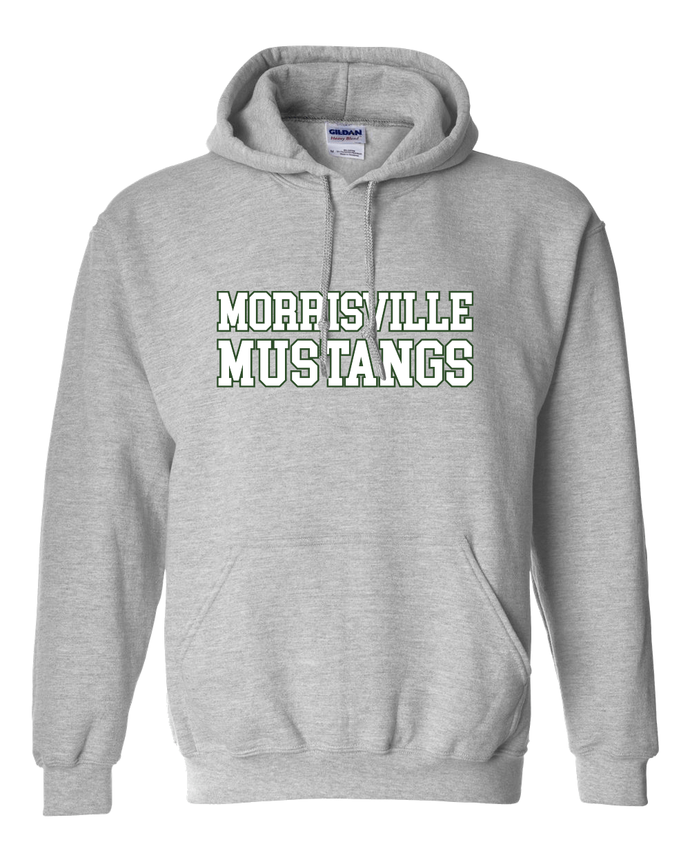 Morrisville State College Mustangs Block Letters Hooded Sweatshirt - Sport Grey