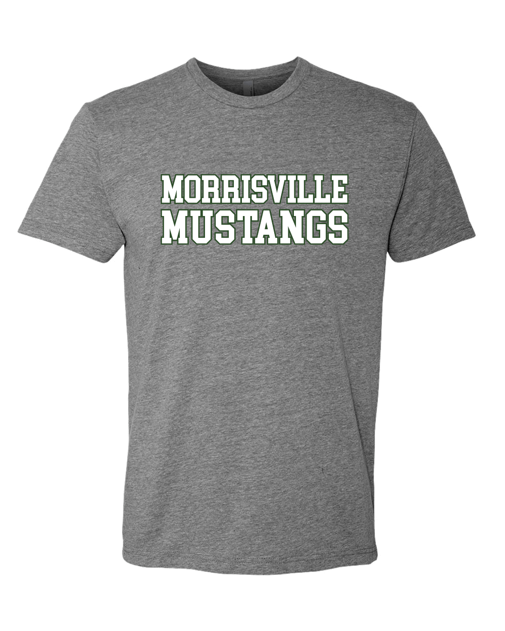 Morrisville State College Mustangs Block Letters Exclusive Soft Shirt - Dark Heather Gray