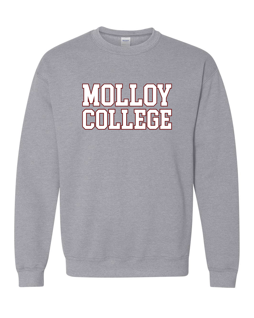 Molloy College Block Letters Crewneck Sweatshirt - Sport Grey