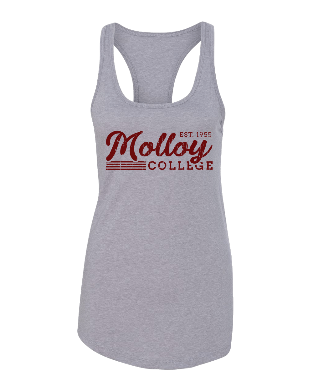 Vintage Molloy College Ladies Tank Top - Heather Grey