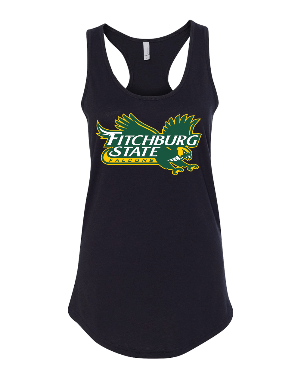 Fitchburg State Full Color Mascot Ladies Tank Top - Black