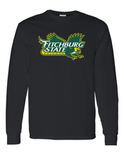 Load image into Gallery viewer, Fitchburg State Full Color Mascot Long Sleeve T-Shirt - Black
