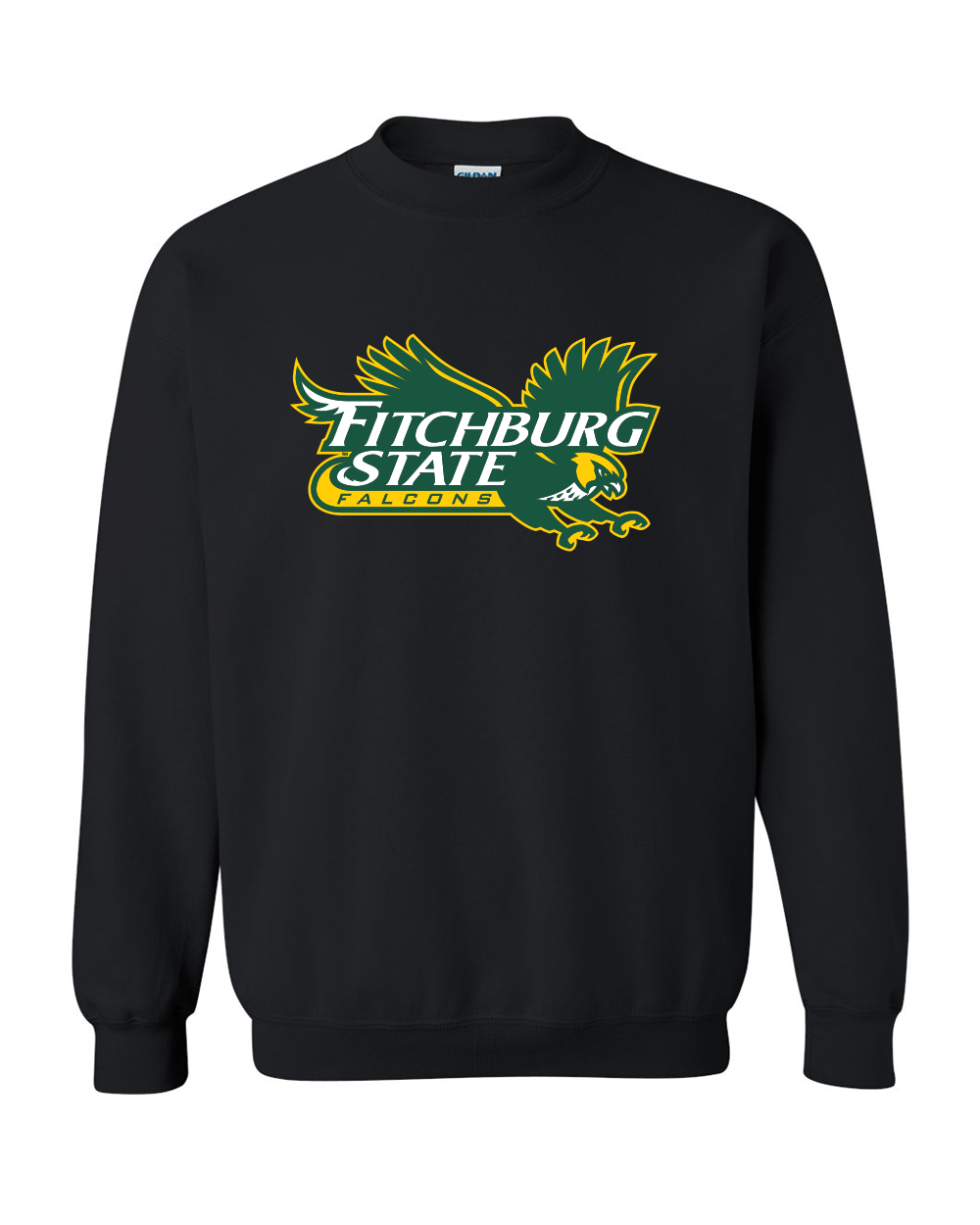 Fitchburg State Full Color Mascot Crewneck Sweatshirt - Black