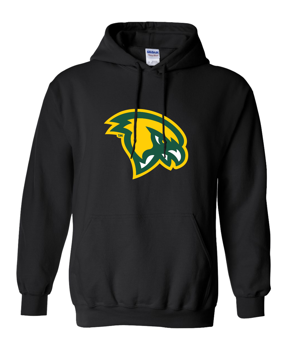 Fitchburg State Mascot Head Hooded Sweatshirt - Black