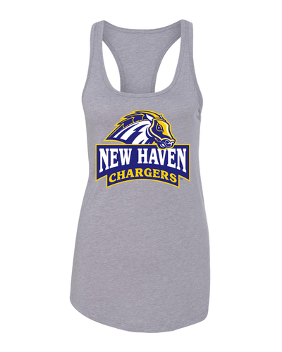 University of New Haven Full Mascot Ladies Tank Top - Heather Grey