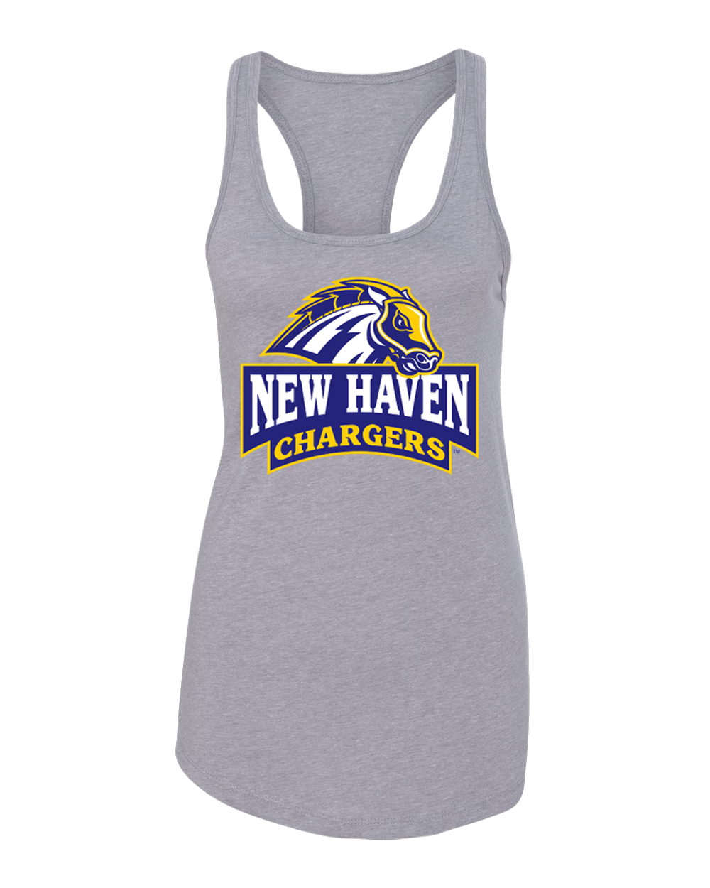 University of New Haven Full Mascot Ladies Tank Top - Heather Grey