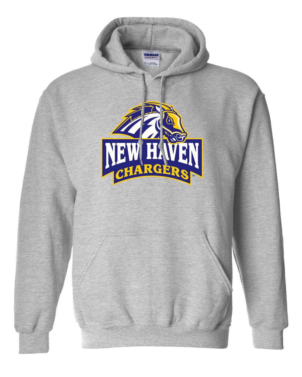 University of New Haven Full Mascot Hooded Sweatshirt - Sport Grey