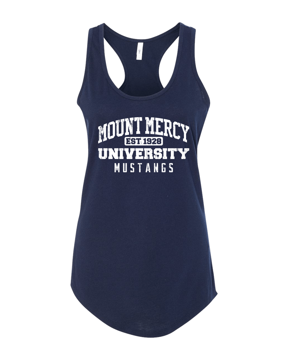 Mount Mercy Student Ladies Racerback Tank - Midnight Navy