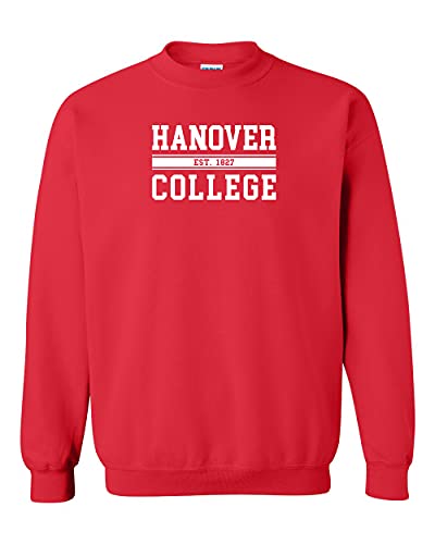 Hanover College EST One Color Crewneck Sweatshirt - Red