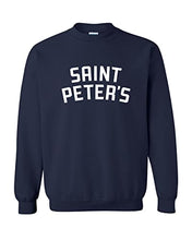 Load image into Gallery viewer, Saint Peter&#39;s University Text Crewneck Sweatshirt - Navy
