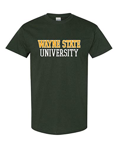 Wayne State University Two Color T-Shirt - Forest Green
