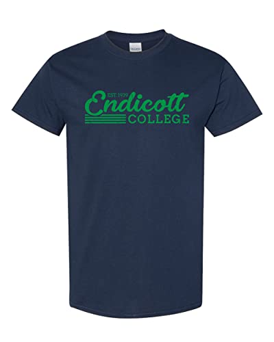 Vintage Endicott College T-Shirt - Navy