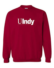 Load image into Gallery viewer, University of Indianapolis UIndy White Text Crewneck Sweatshirt - Cardinal Red
