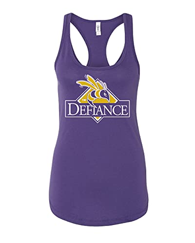 Defiance College Full Logo Ladies Tank Top - Purple Rush