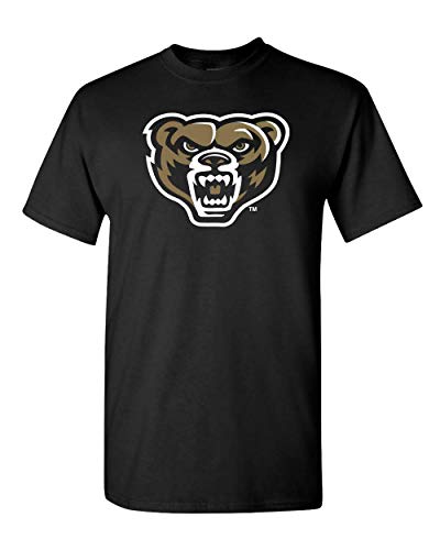 Oakland University Grizz Head Logo T-Shirt - Black