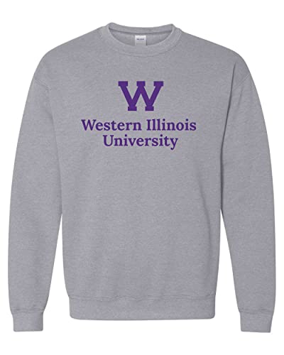 Western Illinois University Crewneck Sweatshirt - Sport Grey
