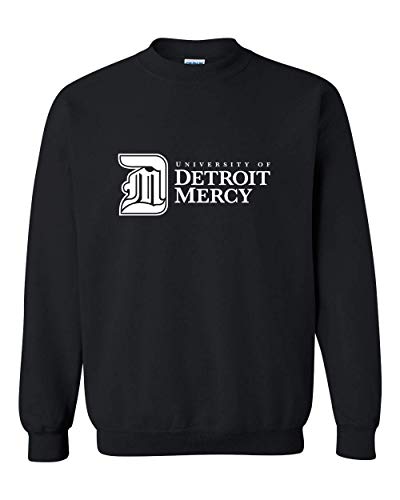 Detroit Mercy DM Text One Color Crewneck Sweatshirt - Black