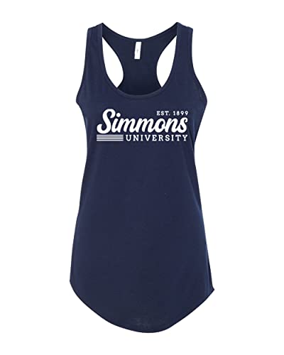 Vintage Simmons University Ladies Tank Top - Midnight Navy