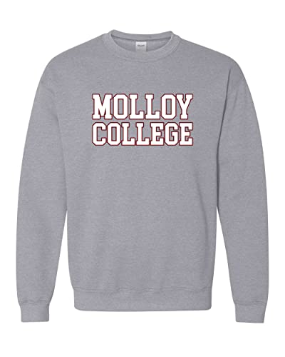 Molloy College Block Letters Crewneck Sweatshirt - Sport Grey
