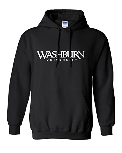 Washburn University 1 Color Hooded Sweatshirt - Black
