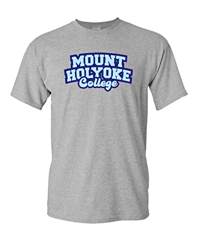 Mount Holyoke College Block Letters T-Shirt - Sport Grey