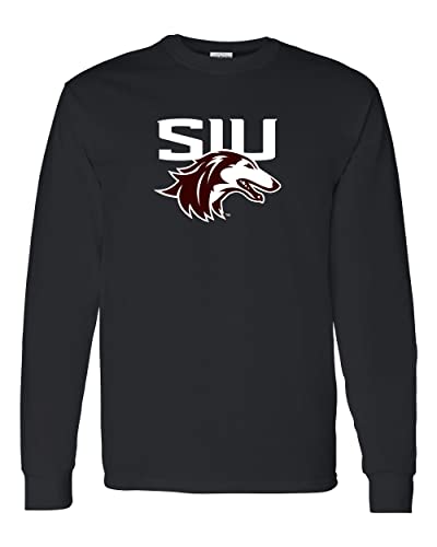 SIU Southern Illinois Two Color Long Sleeve Shirt - Black