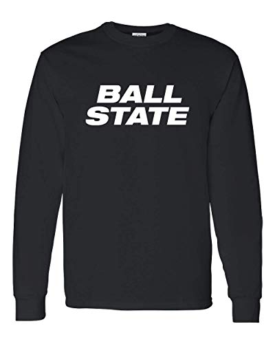 Ball State University Block Letters One Color Long Sleeve - Black