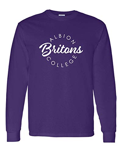 Albion College Circular 1 Color Long Sleeve Shirt - Purple