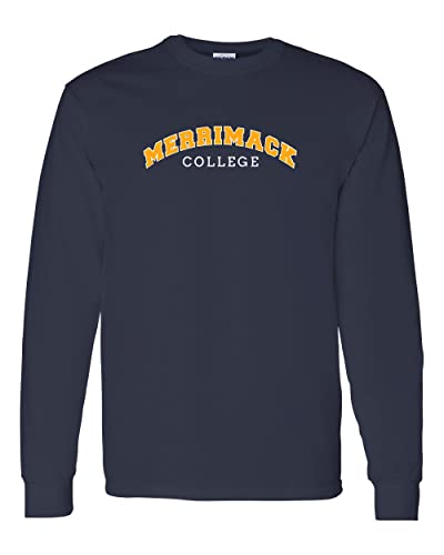 Merrimack College Block Letters Long Sleeve Shirt - Navy