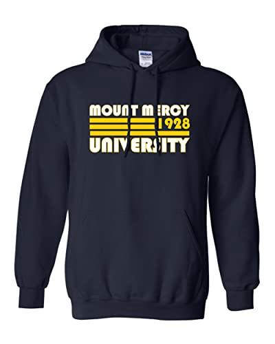 Retro Mount Mercy University Hooded Sweatshirt - Navy