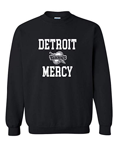 Detroit Mercy Stacked One Color Crewneck Sweatshirt - Black