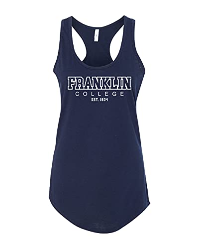 Franklin College EST One Color Ladies Tank Top - Midnight Navy