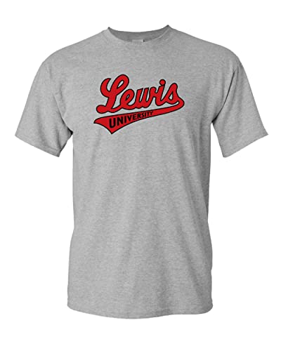 Lewis University Script T-Shirt - Sport Grey