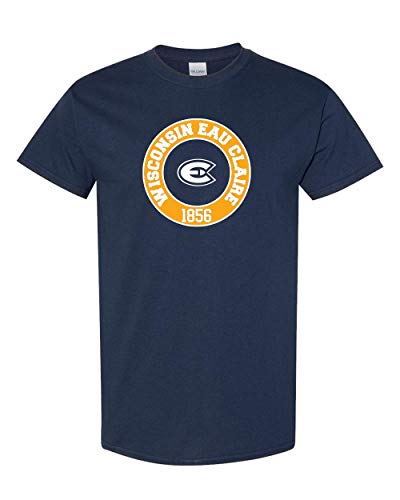 Wisconsin Eau Claire Circle Two Color T-Shirt - Navy