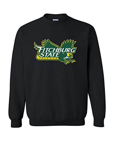 Fitchburg State Full Color Mascot Crewneck Sweatshirt - Black