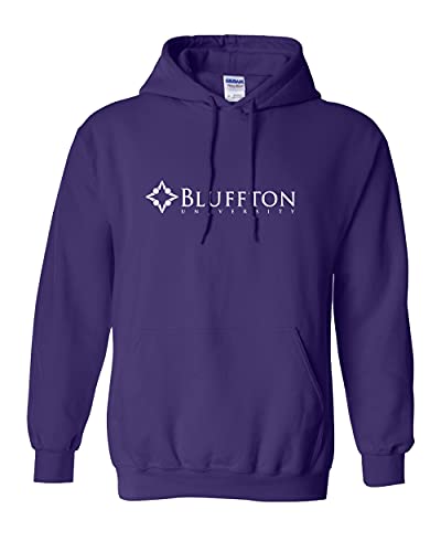 Bluffton University Logo One Color Hooded Sweatshirt - Purple