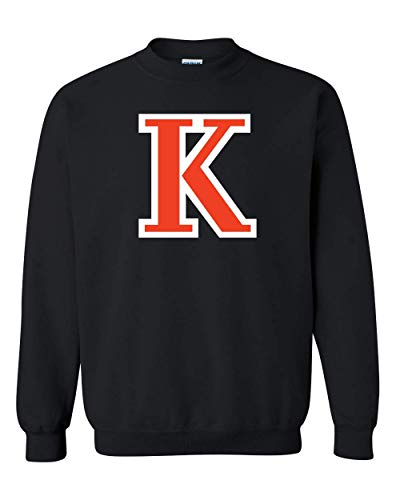 Kalamazoo College K Logo Two Color Crewneck Sweatshirt - Black