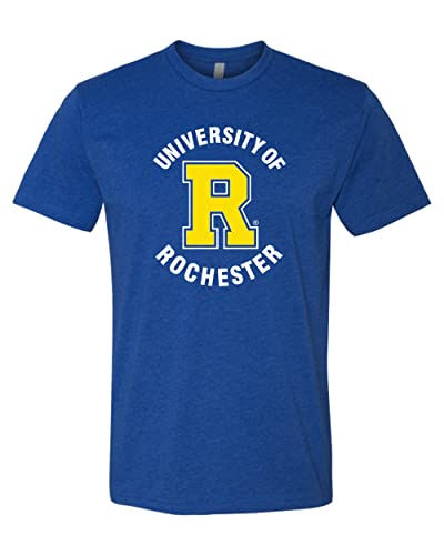 University of Rochester Circular Text Logo Exclusive Soft Shirt - Royal