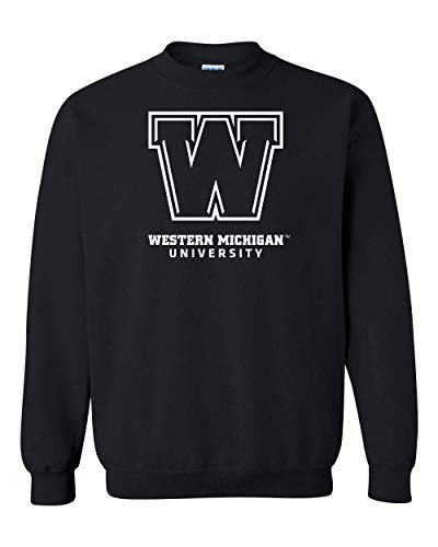 W Western Michigan University One Color Crewneck Sweatshirt - Black