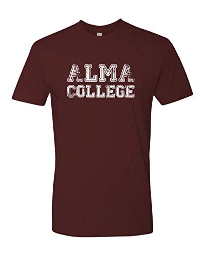 Alma College Distressed One Color Exclusive Soft Shirt - Maroon