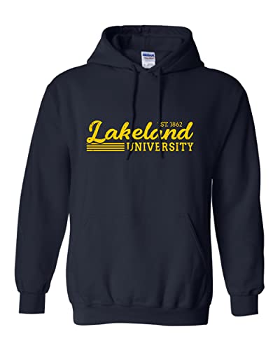 Vintage Lakeland University Hooded Sweatshirt - Navy