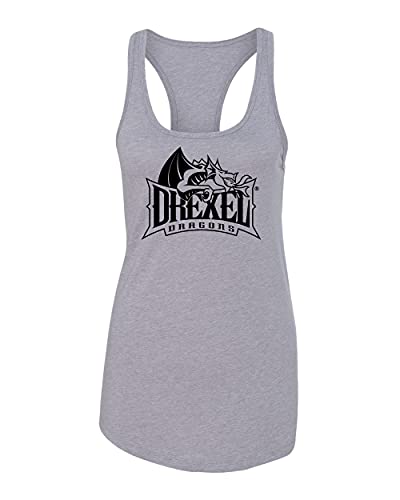Drexel University Full Logo 1 Color Tank Top - Heather Grey