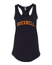 Load image into Gallery viewer, Bucknell University Orange Bucknell Ladies Racer Tank Top - Black
