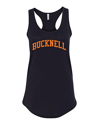 Bucknell University Orange Bucknell Ladies Racer Tank Top - Black