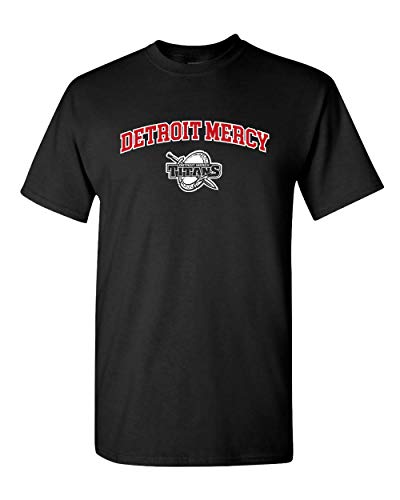 Detroit Mercy Arched Two Color T-Shirt - Black