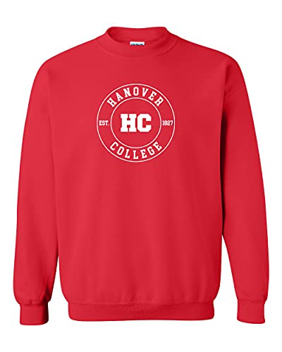 Hanover College Circle One Color Crewneck Sweatshirt - Red