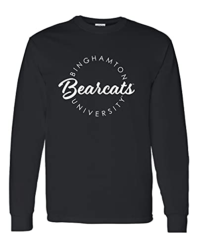Binghamton University Circular 1 Color Long Sleeve Shirt - Black