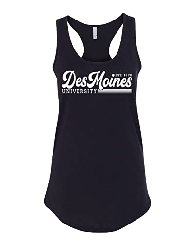 Vintage Des Moines University Ladies Tank Top - Black