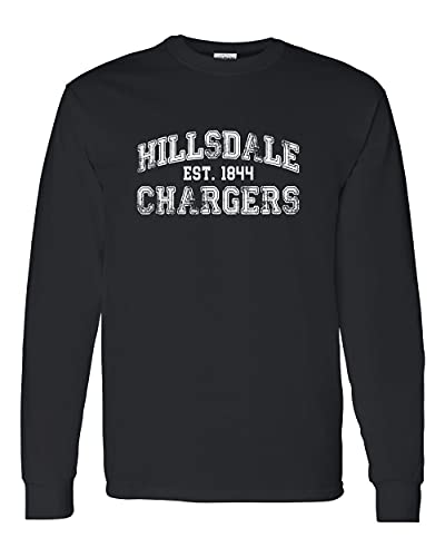 Hillsdale College Vintage Est 1844 Long Sleeve T-Shirt - Black