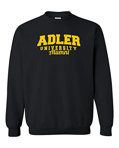 Vintage Adler University Alumni Crewneck Sweatshirt - Black